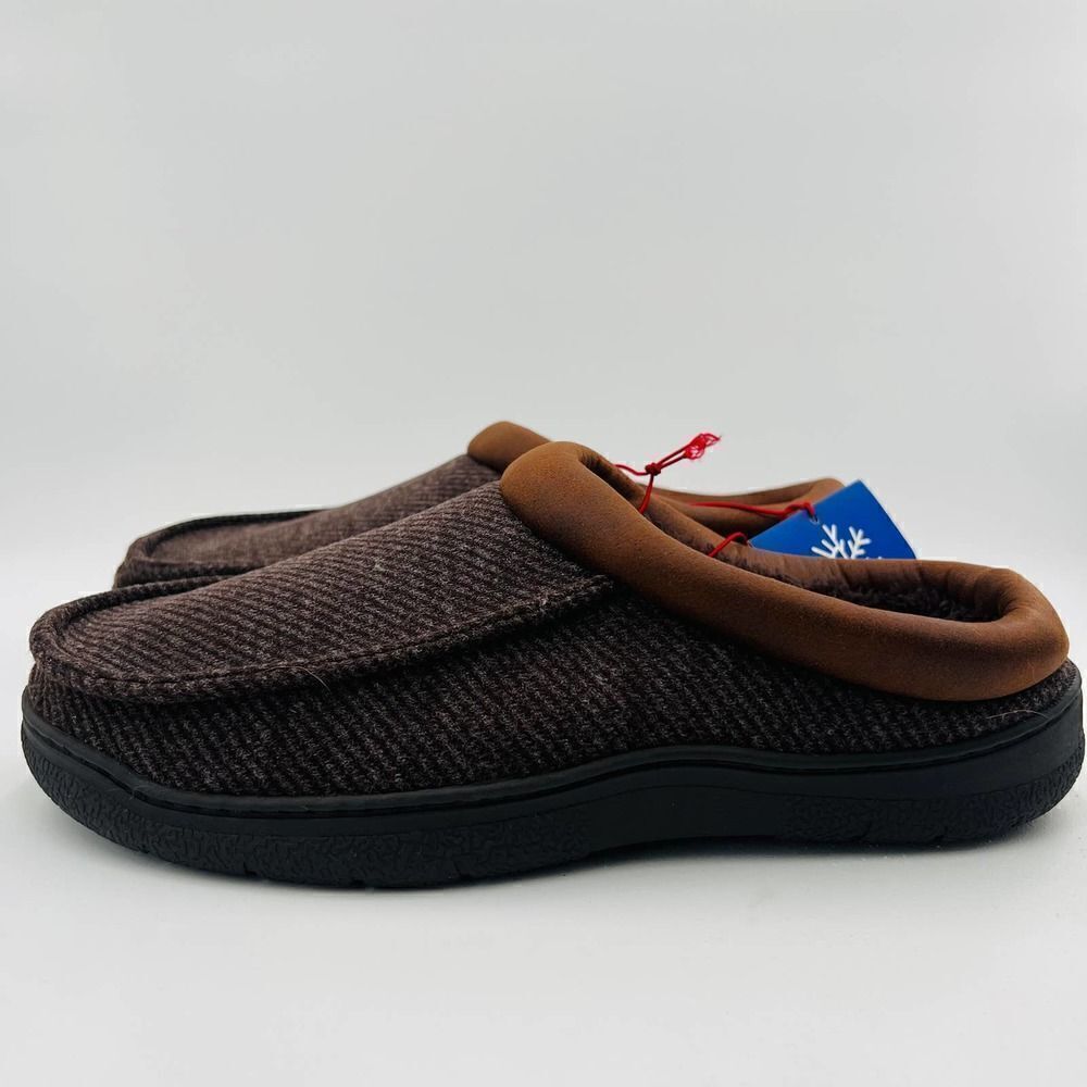 Dearfoams Men's Cozy Comfort Will Moc Toe Clog Brown Slipper Size 9-10 - Picture 7 of 13